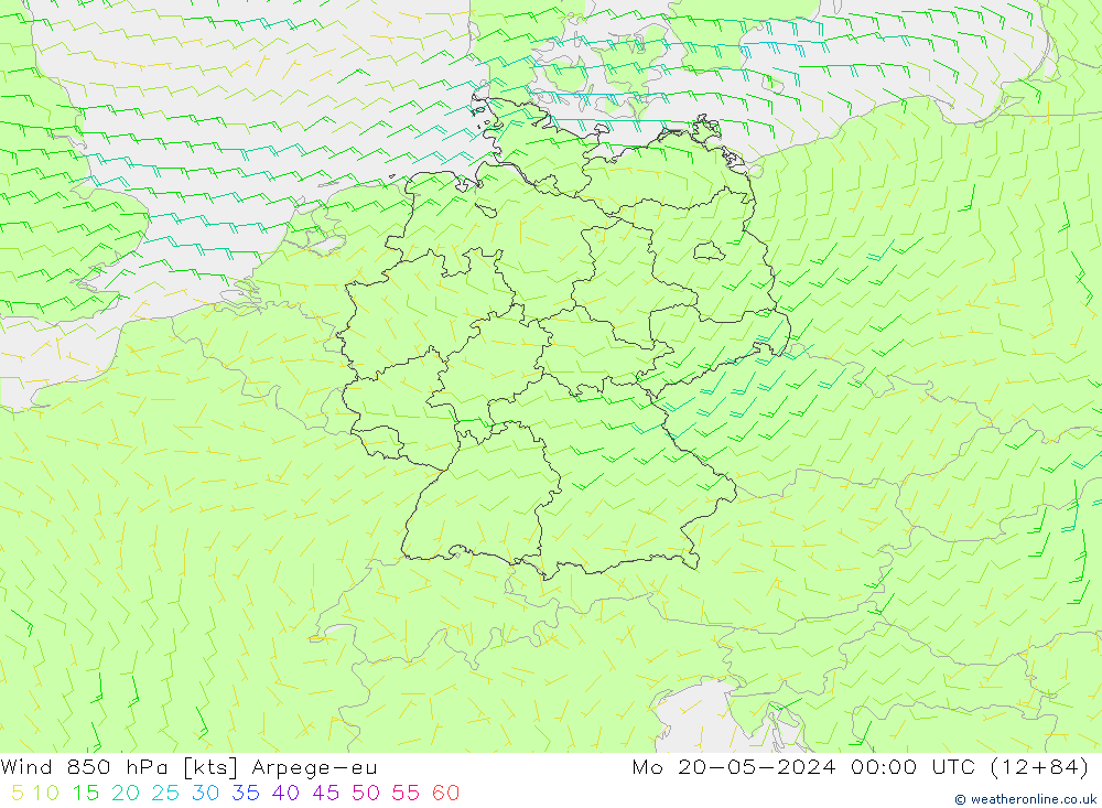 Wind 850 hPa Arpege-eu Mo 20.05.2024 00 UTC