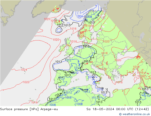 Bodendruck Arpege-eu Sa 18.05.2024 06 UTC