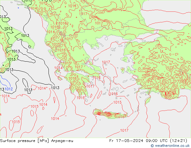 Yer basıncı Arpege-eu Cu 17.05.2024 09 UTC