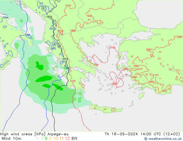 yüksek rüzgarlı alanlar Arpege-eu Per 16.05.2024 14 UTC