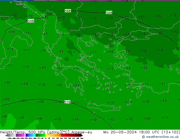 Height/Temp. 500 hPa Arpege-eu Seg 20.05.2024 18 UTC