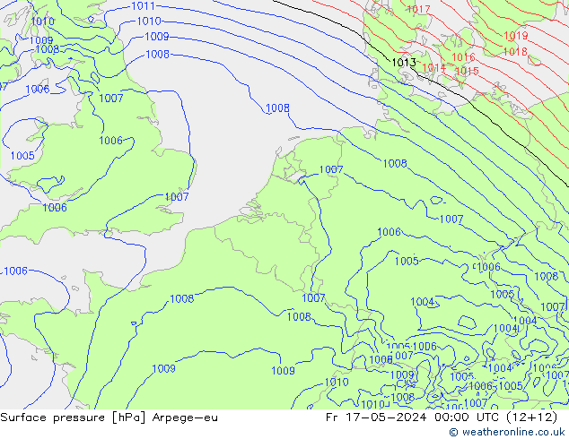 Yer basıncı Arpege-eu Cu 17.05.2024 00 UTC