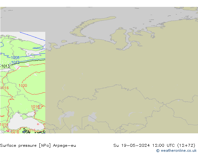 Surface pressure Arpege-eu Su 19.05.2024 12 UTC