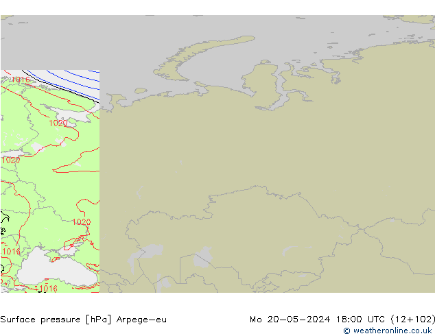 pressão do solo Arpege-eu Seg 20.05.2024 18 UTC