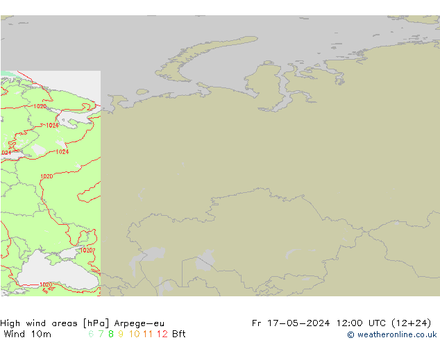 Windvelden Arpege-eu vr 17.05.2024 12 UTC