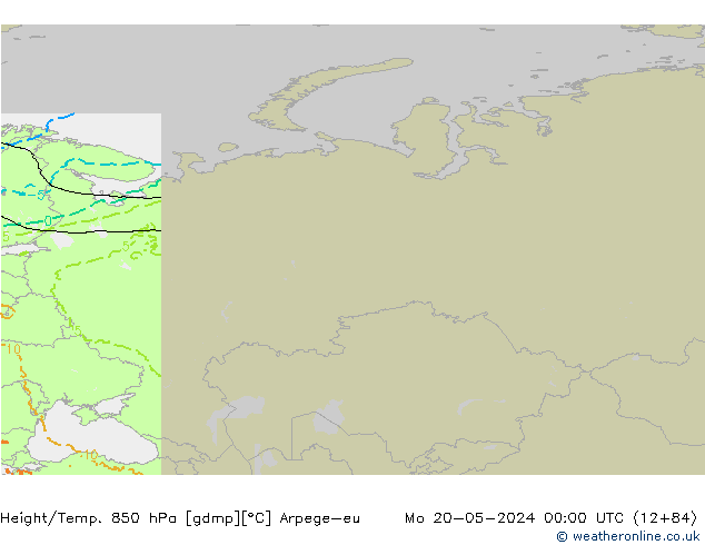 Height/Temp. 850 hPa Arpege-eu Mo 20.05.2024 00 UTC