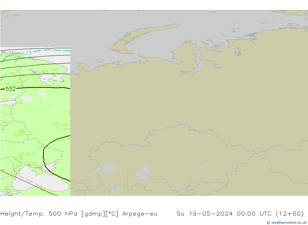 Height/Temp. 500 hPa Arpege-eu Su 19.05.2024 00 UTC