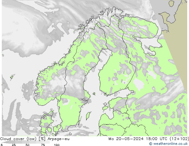 Bulutlar (düşük) Arpege-eu Pzt 20.05.2024 18 UTC