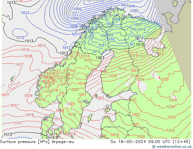 ciśnienie Arpege-eu so. 18.05.2024 09 UTC