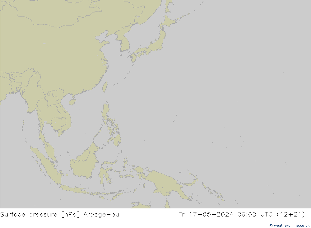 Presión superficial Arpege-eu vie 17.05.2024 09 UTC