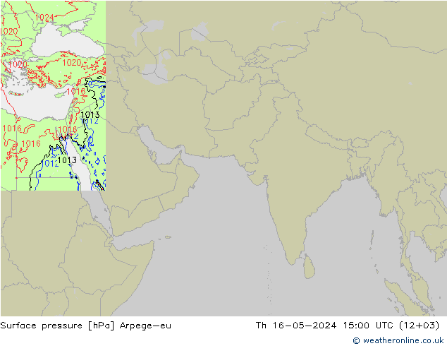地面气压 Arpege-eu 星期四 16.05.2024 15 UTC