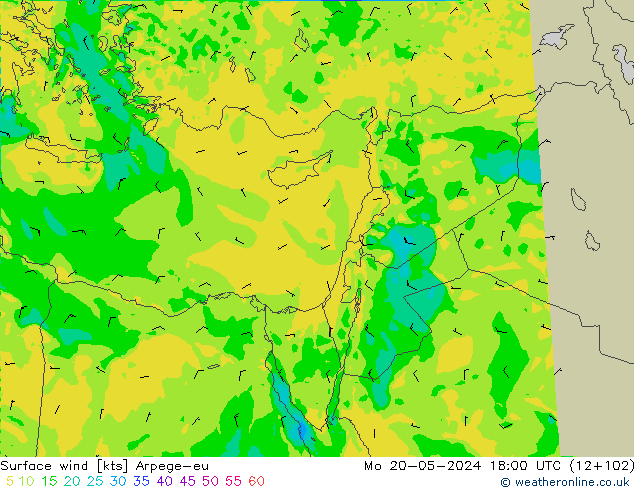 Rüzgar 10 m Arpege-eu Pzt 20.05.2024 18 UTC