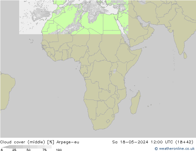 Bewolking (Middelb.) Arpege-eu za 18.05.2024 12 UTC