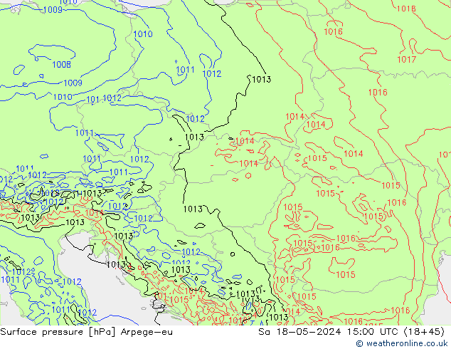 Atmosférický tlak Arpege-eu So 18.05.2024 15 UTC