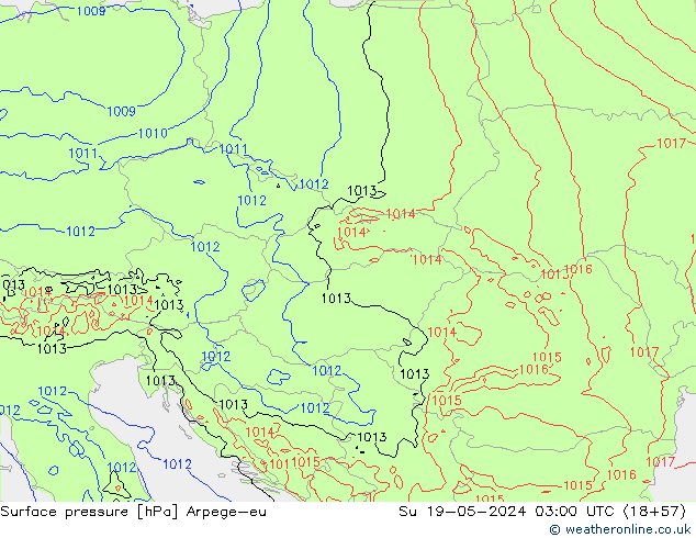 Luchtdruk (Grond) Arpege-eu zo 19.05.2024 03 UTC