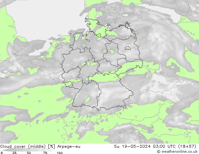 nuvens (médio) Arpege-eu Dom 19.05.2024 03 UTC