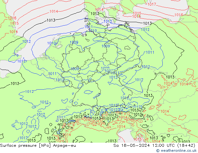 ciśnienie Arpege-eu so. 18.05.2024 12 UTC