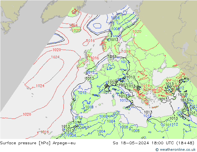pression de l'air Arpege-eu sam 18.05.2024 18 UTC