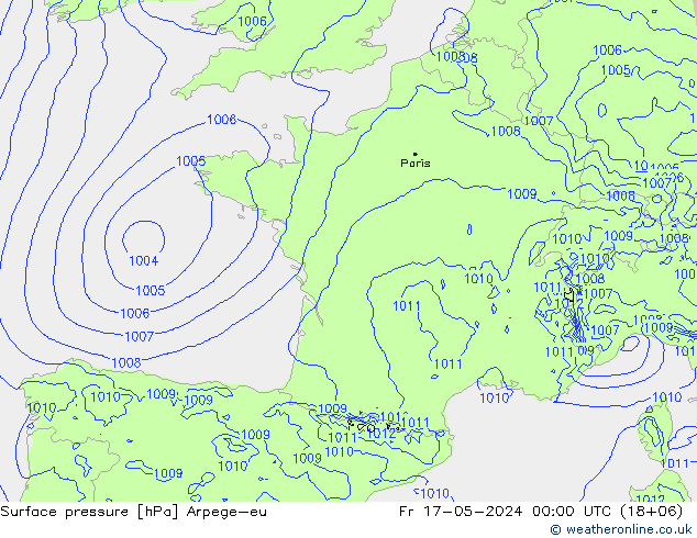 pression de l'air Arpege-eu ven 17.05.2024 00 UTC