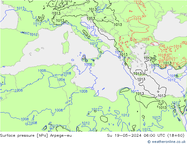 pression de l'air Arpege-eu dim 19.05.2024 06 UTC
