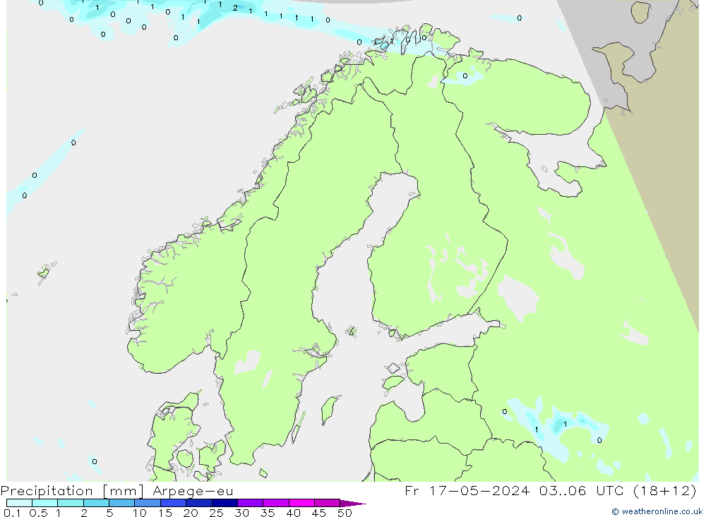 Niederschlag Arpege-eu Fr 17.05.2024 06 UTC