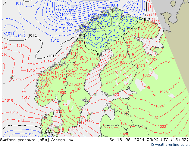 Luchtdruk (Grond) Arpege-eu za 18.05.2024 03 UTC