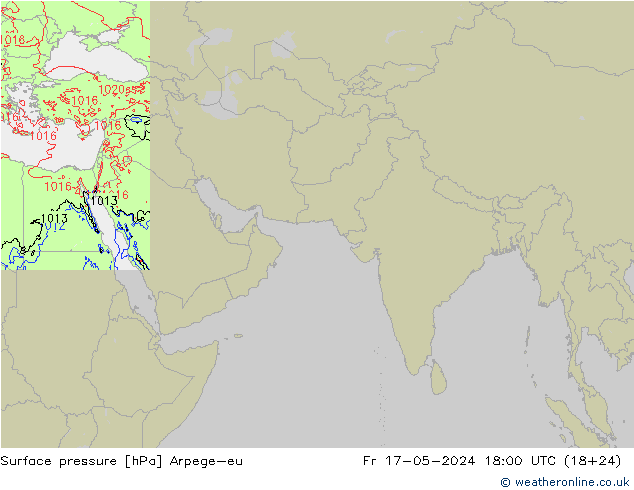 地面气压 Arpege-eu 星期五 17.05.2024 18 UTC