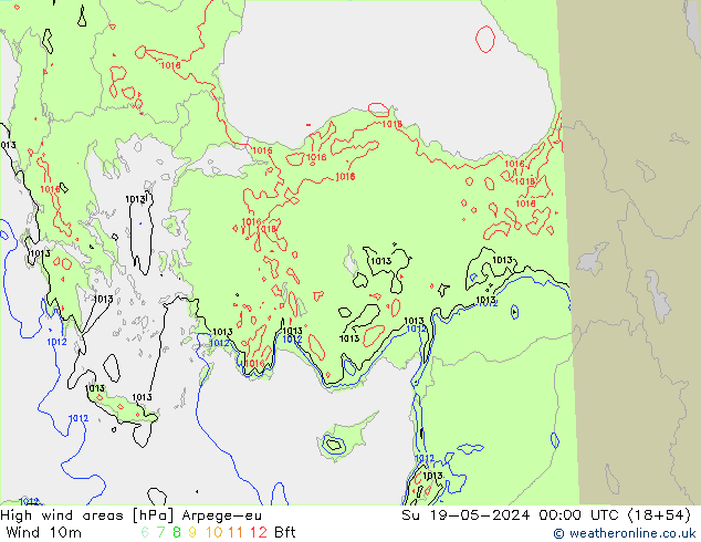 Windvelden Arpege-eu zo 19.05.2024 00 UTC