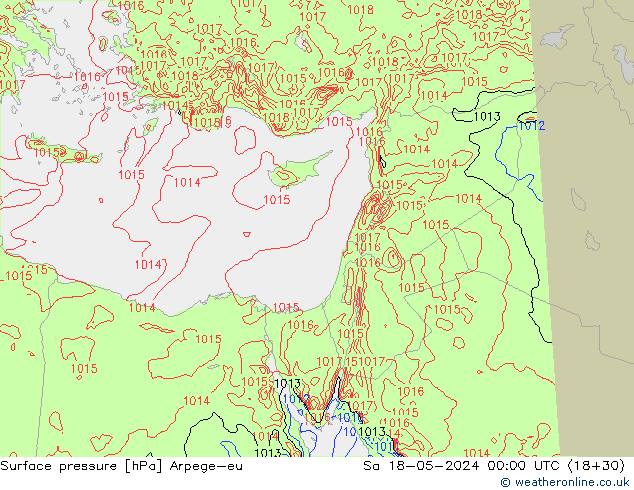 приземное давление Arpege-eu сб 18.05.2024 00 UTC