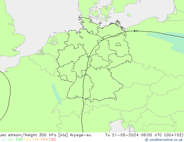 Courant-jet Arpege-eu mar 21.05.2024 06 UTC