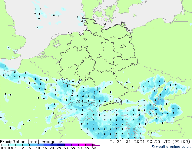 Yağış Arpege-eu Sa 21.05.2024 03 UTC