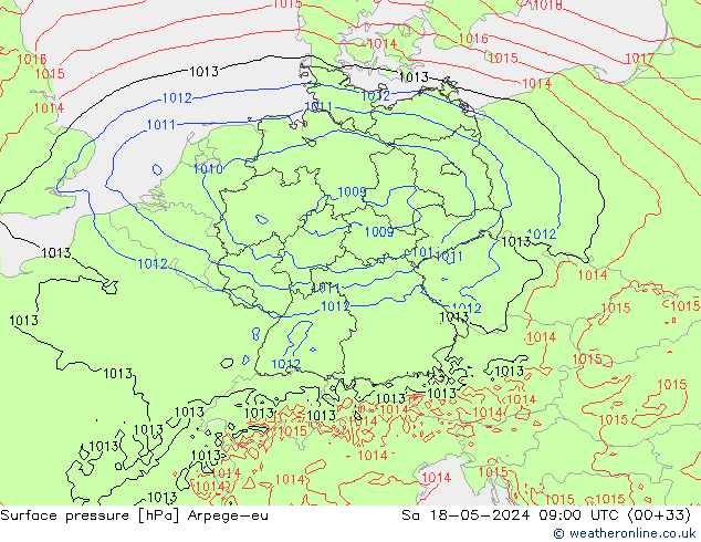 Luchtdruk (Grond) Arpege-eu za 18.05.2024 09 UTC