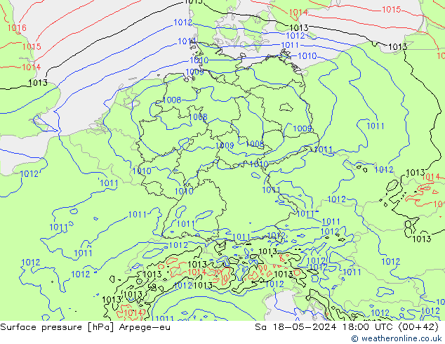 ciśnienie Arpege-eu so. 18.05.2024 18 UTC