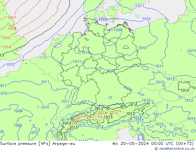 Yer basıncı Arpege-eu Pzt 20.05.2024 00 UTC