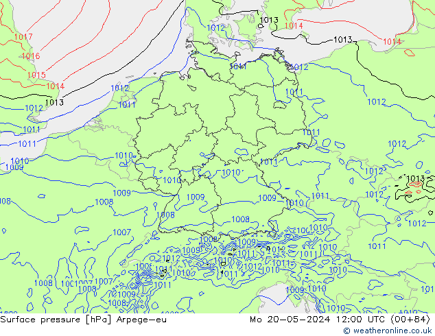 Yer basıncı Arpege-eu Pzt 20.05.2024 12 UTC