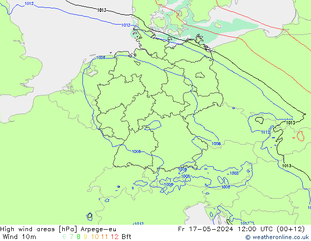 High wind areas Arpege-eu vie 17.05.2024 12 UTC