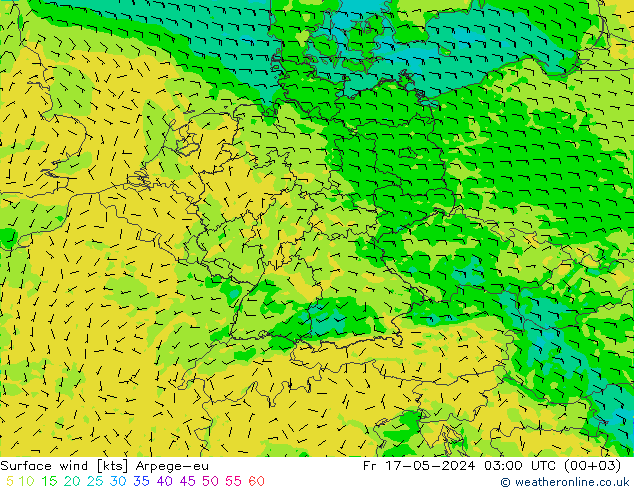 风 10 米 Arpege-eu 星期五 17.05.2024 03 UTC