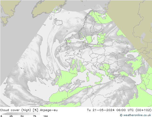 nuvens (high) Arpege-eu Ter 21.05.2024 06 UTC