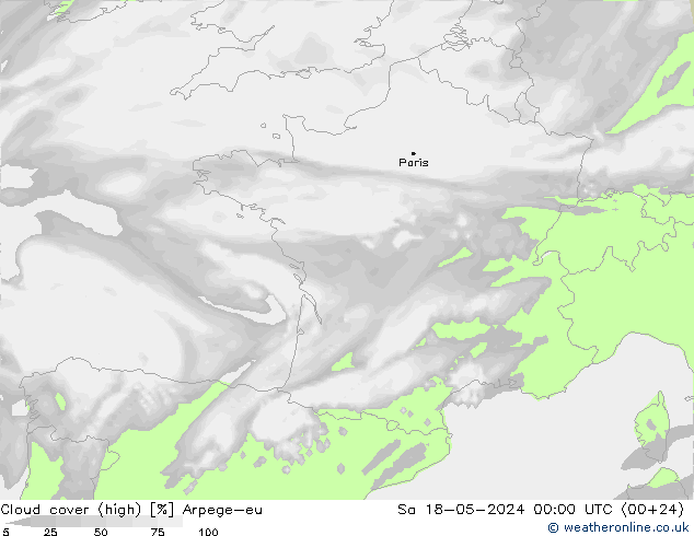Bulutlar (yüksek) Arpege-eu Cts 18.05.2024 00 UTC
