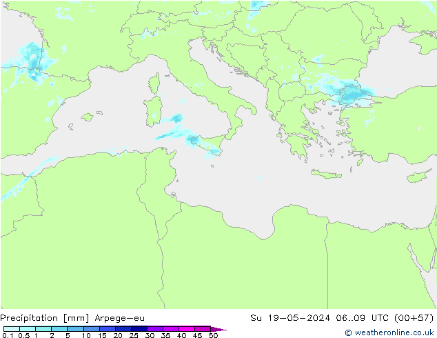 Neerslag Arpege-eu zo 19.05.2024 09 UTC
