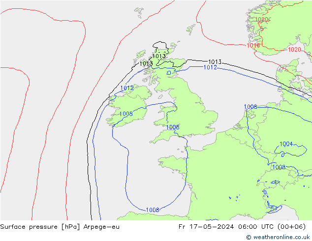 Surface pressure Arpege-eu Fr 17.05.2024 06 UTC