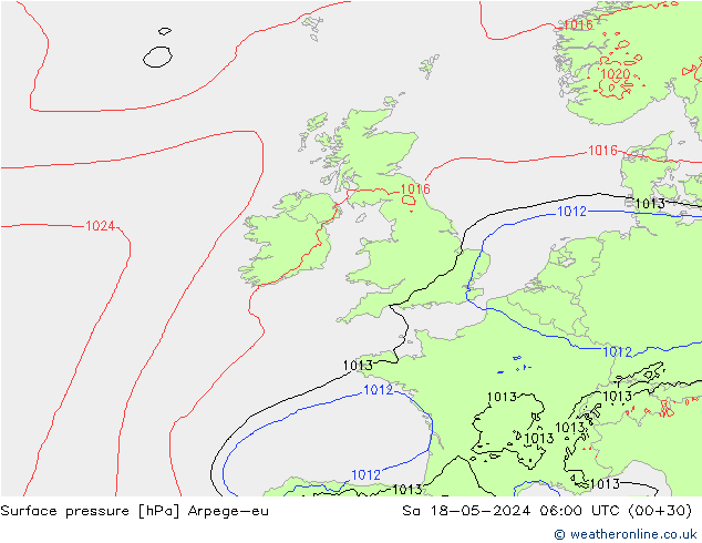 Luchtdruk (Grond) Arpege-eu za 18.05.2024 06 UTC