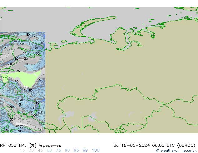 RV 850 hPa Arpege-eu za 18.05.2024 06 UTC