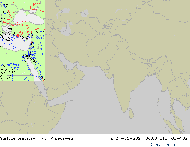 Yer basıncı Arpege-eu Sa 21.05.2024 06 UTC