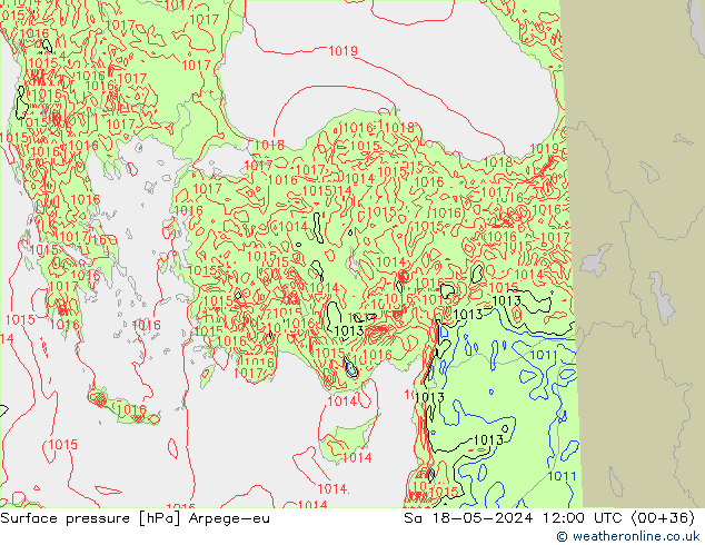 pression de l'air Arpege-eu sam 18.05.2024 12 UTC