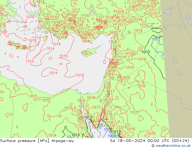 Surface pressure Arpege-eu Sa 18.05.2024 00 UTC