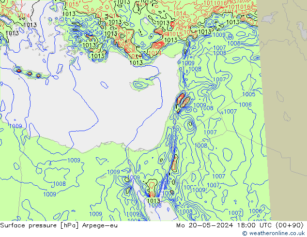 Yer basıncı Arpege-eu Pzt 20.05.2024 18 UTC