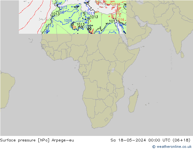 Surface pressure Arpege-eu Sa 18.05.2024 00 UTC