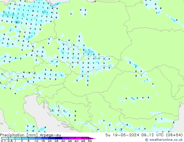 Yağış Arpege-eu Paz 19.05.2024 12 UTC