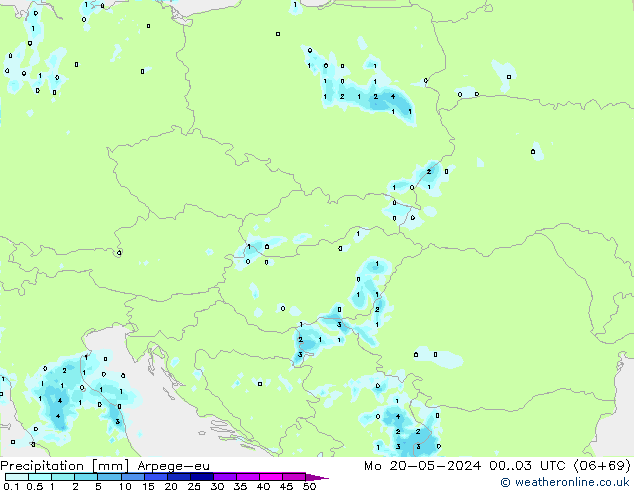 Neerslag Arpege-eu ma 20.05.2024 03 UTC